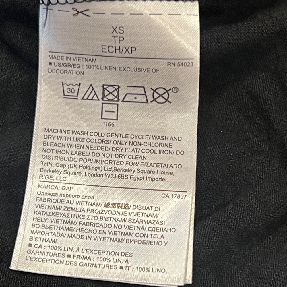 GAP Size XS Black Sleeveless Sheer Tank Top Hi-Low 100% Linen - Picture 6 of 10